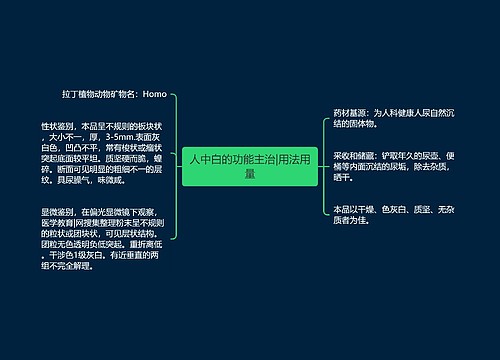 人中白的功能主治|用法用量