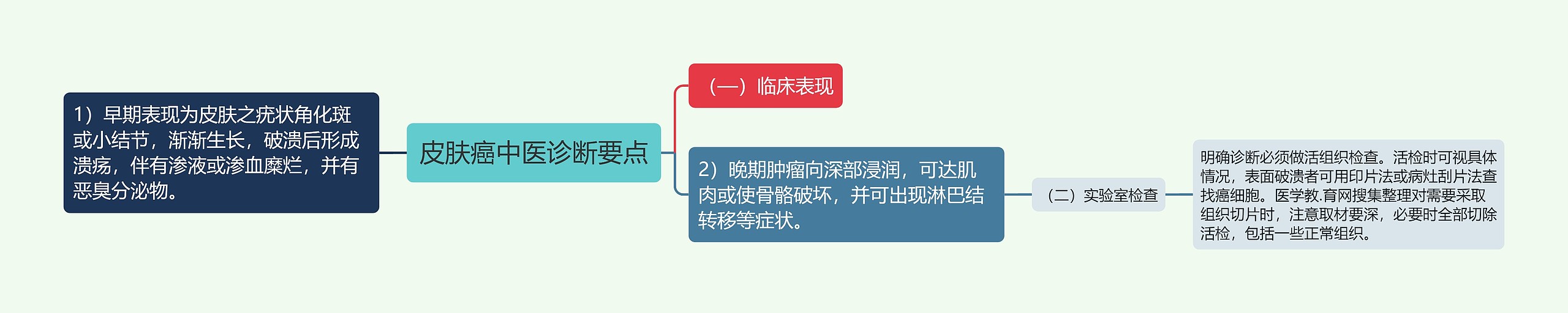 皮肤癌中医诊断要点思维导图