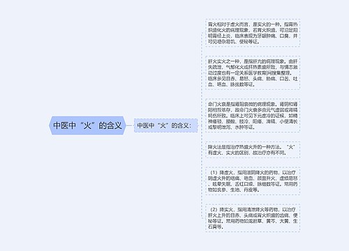中医中“火”的含义