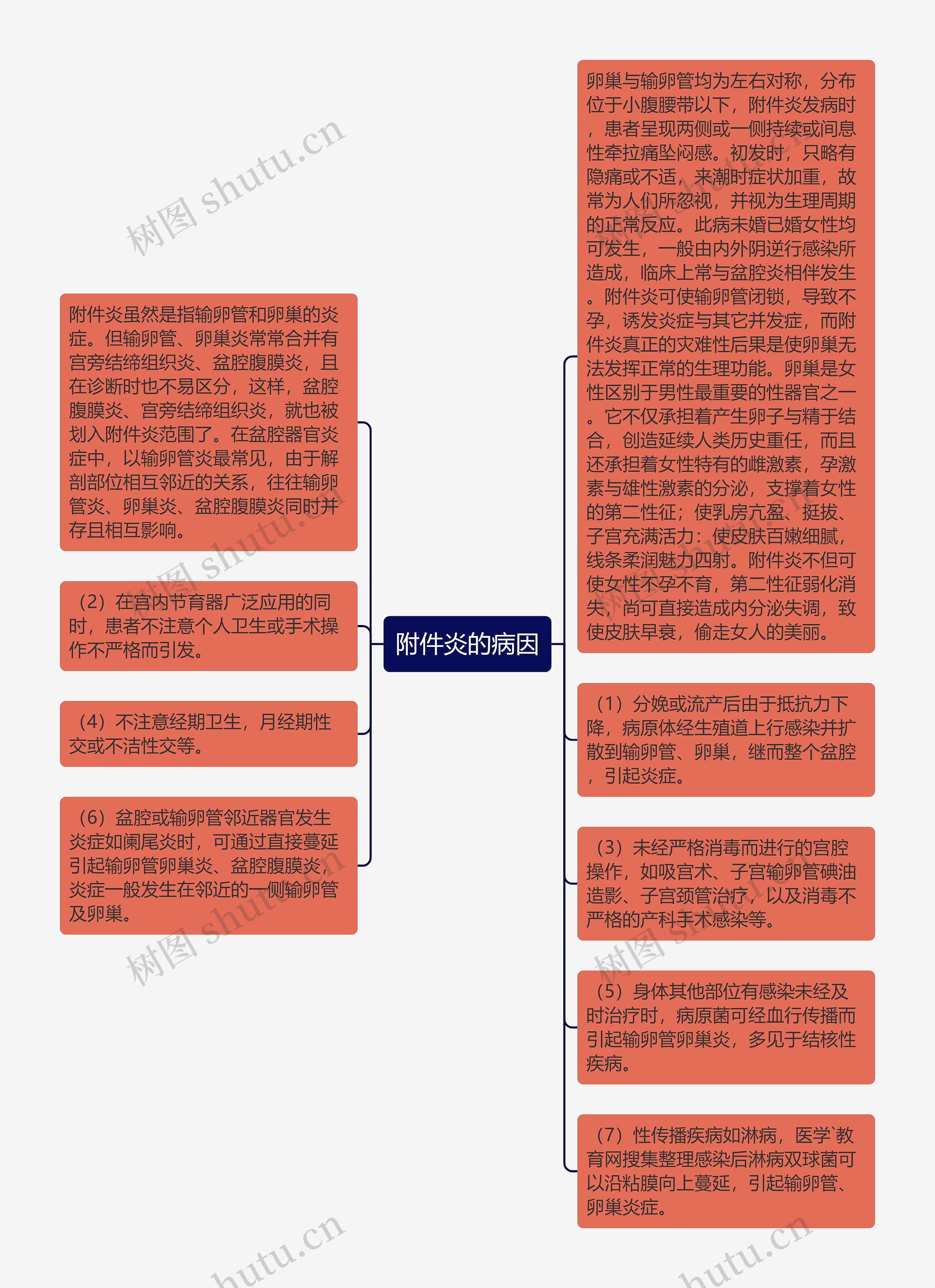 附件炎的病因思维导图