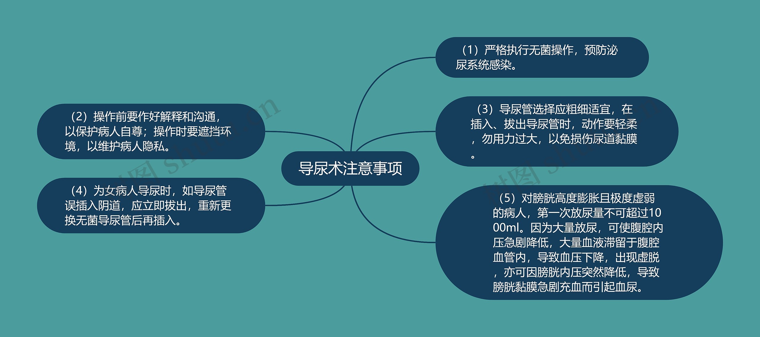 导尿术注意事项思维导图