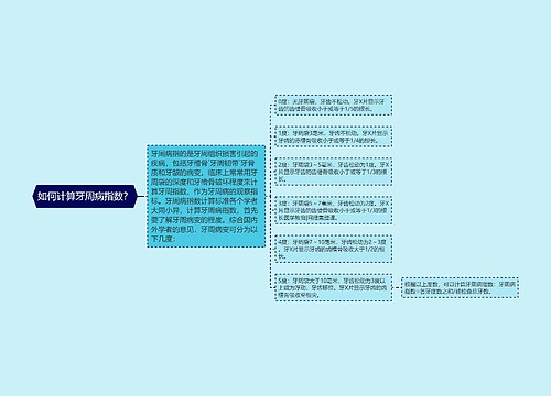 如何计算牙周病指数？