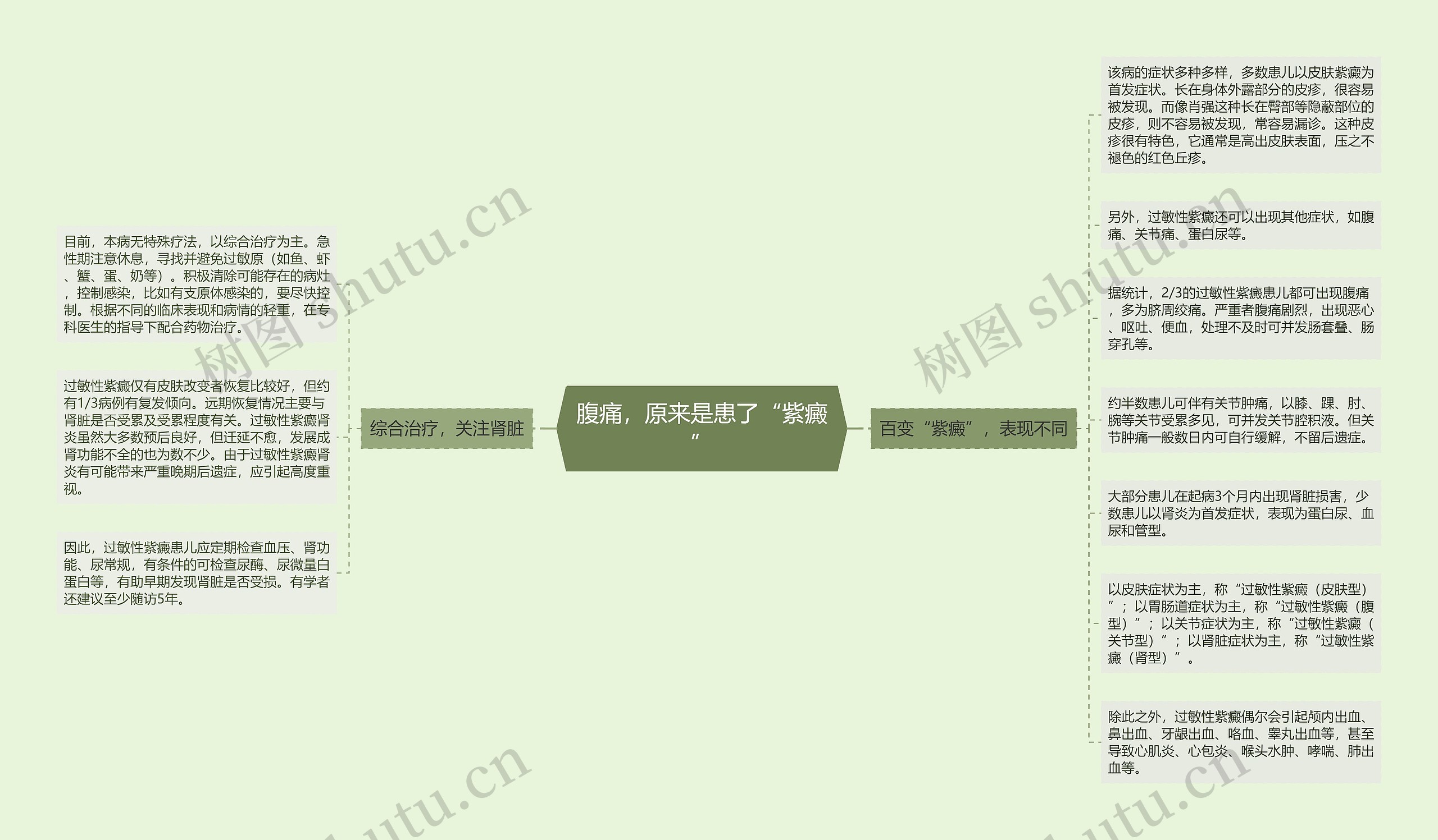 腹痛，原来是患了“紫癜”思维导图