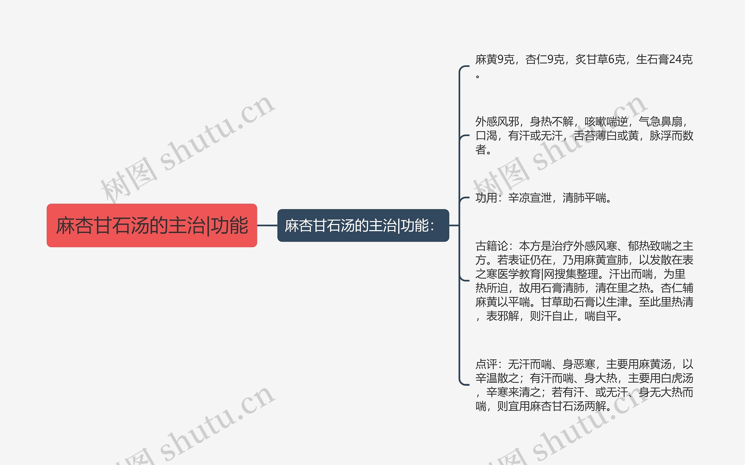 麻杏甘石汤的主治|功能思维导图