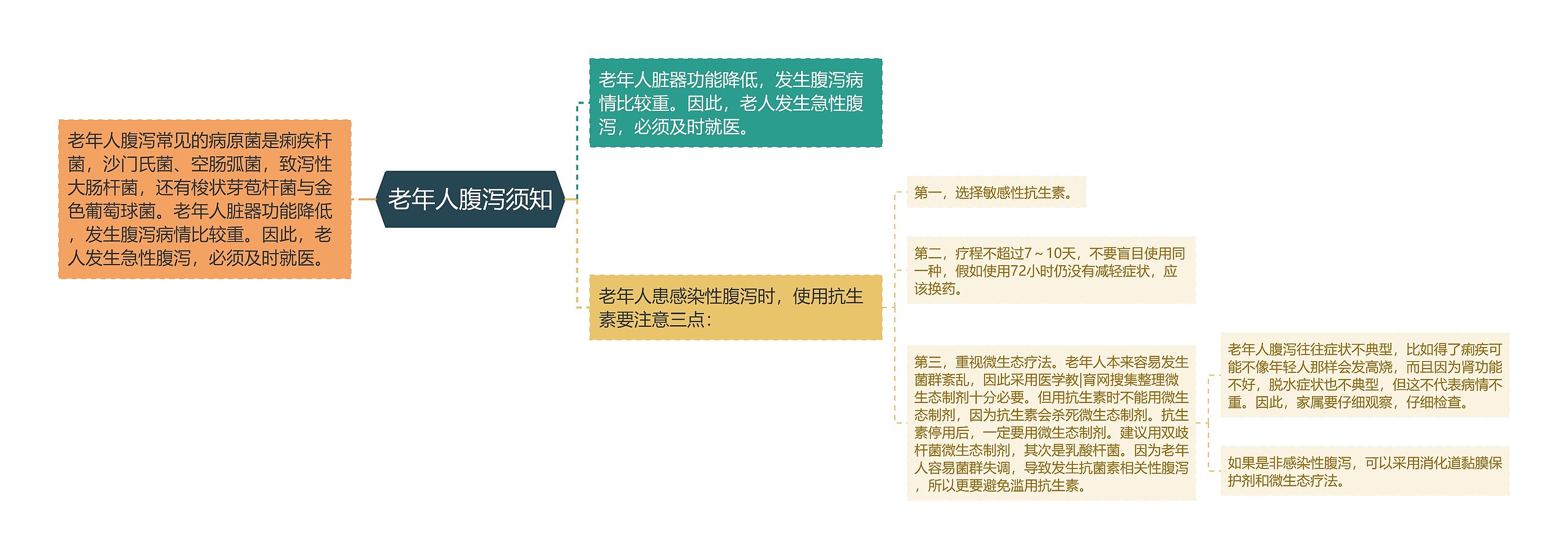 老年人腹泻须知思维导图