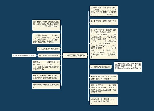 法人型联营协议书范本