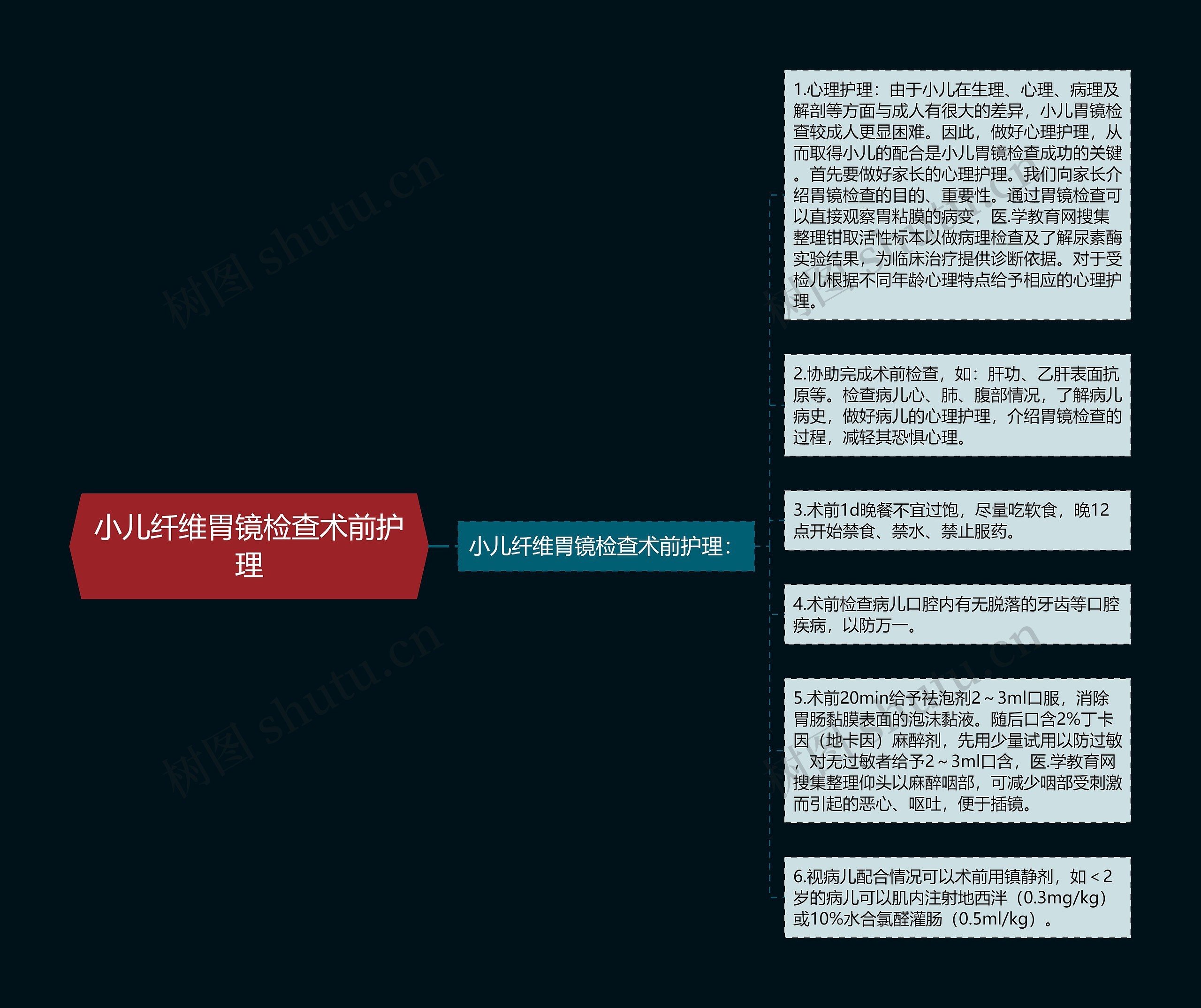 小儿纤维胃镜检查术前护理思维导图