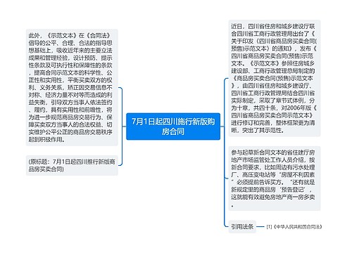 7月1日起四川施行新版购房合同
