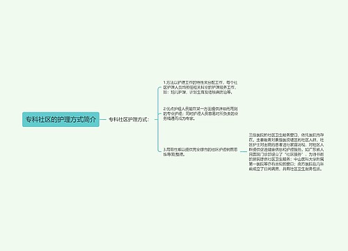 专科社区的护理方式简介