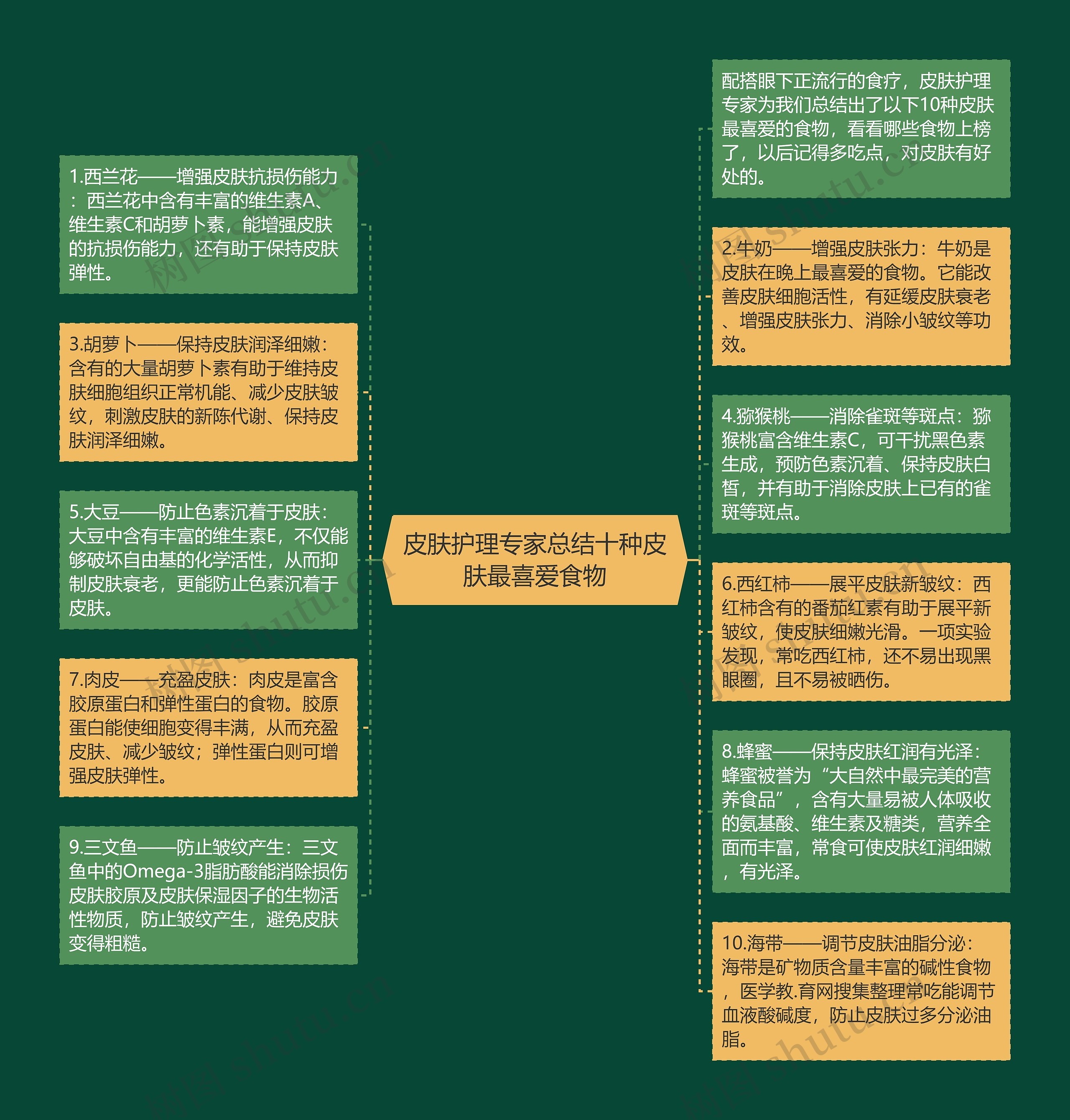 皮肤护理专家总结十种皮肤最喜爱食物