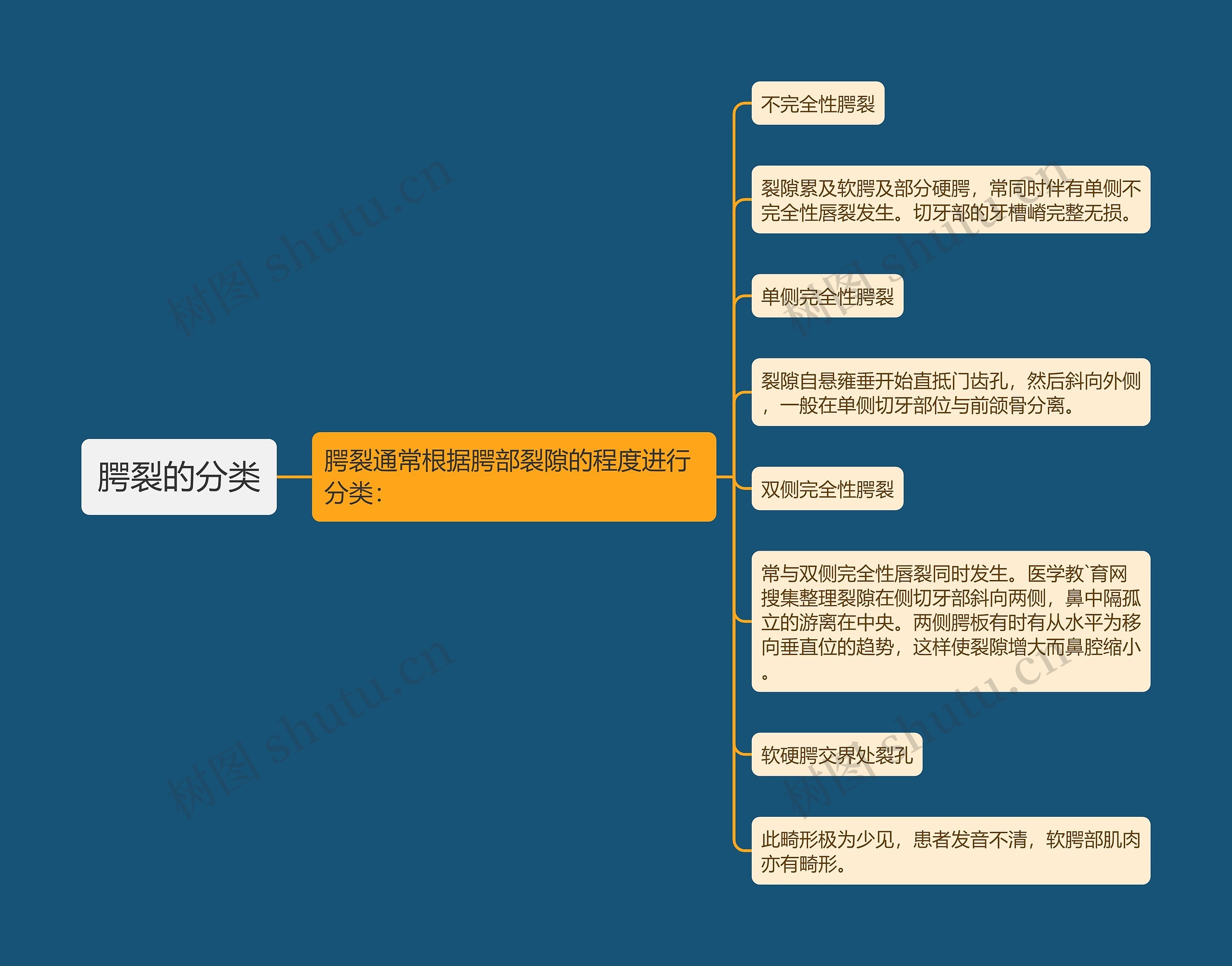 腭裂的分类思维导图