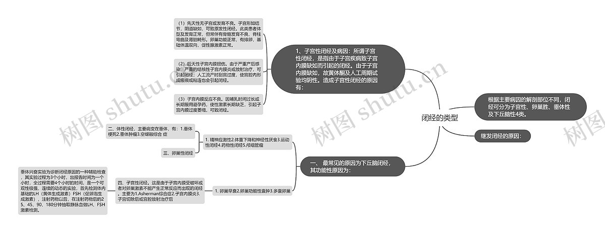 闭经的类型思维导图_编号p6855270-TreeMind树图