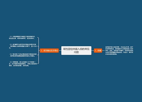 磁性固位体戴入后的常见问题