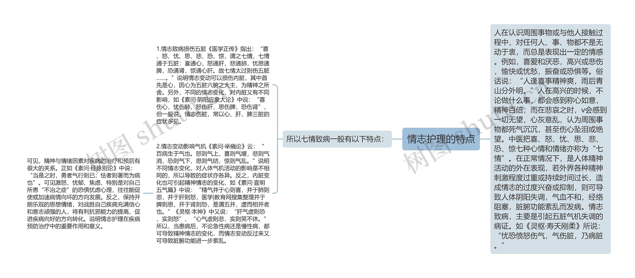 情志护理的特点思维导图