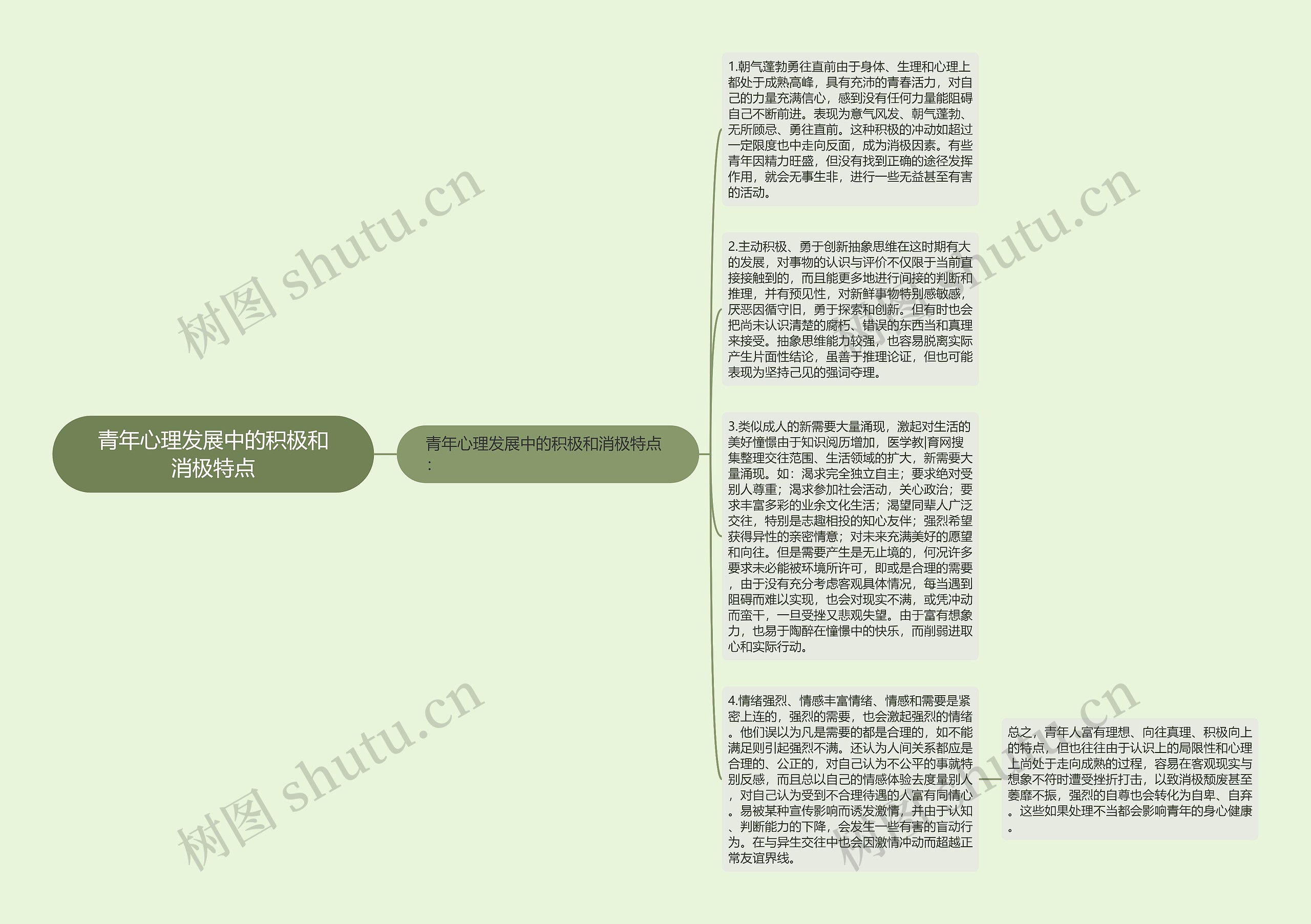 青年心理发展中的积极和消极特点思维导图