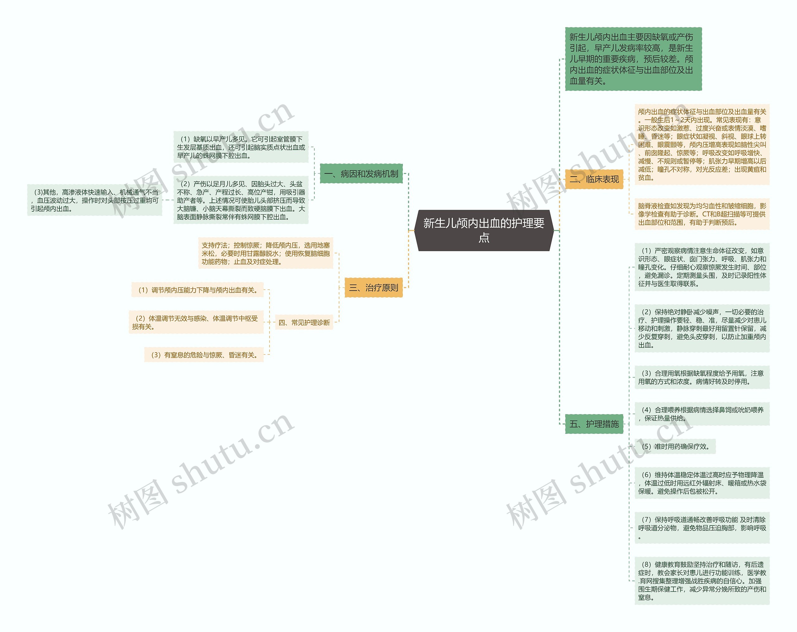 新生儿颅内出血的护理要点思维导图