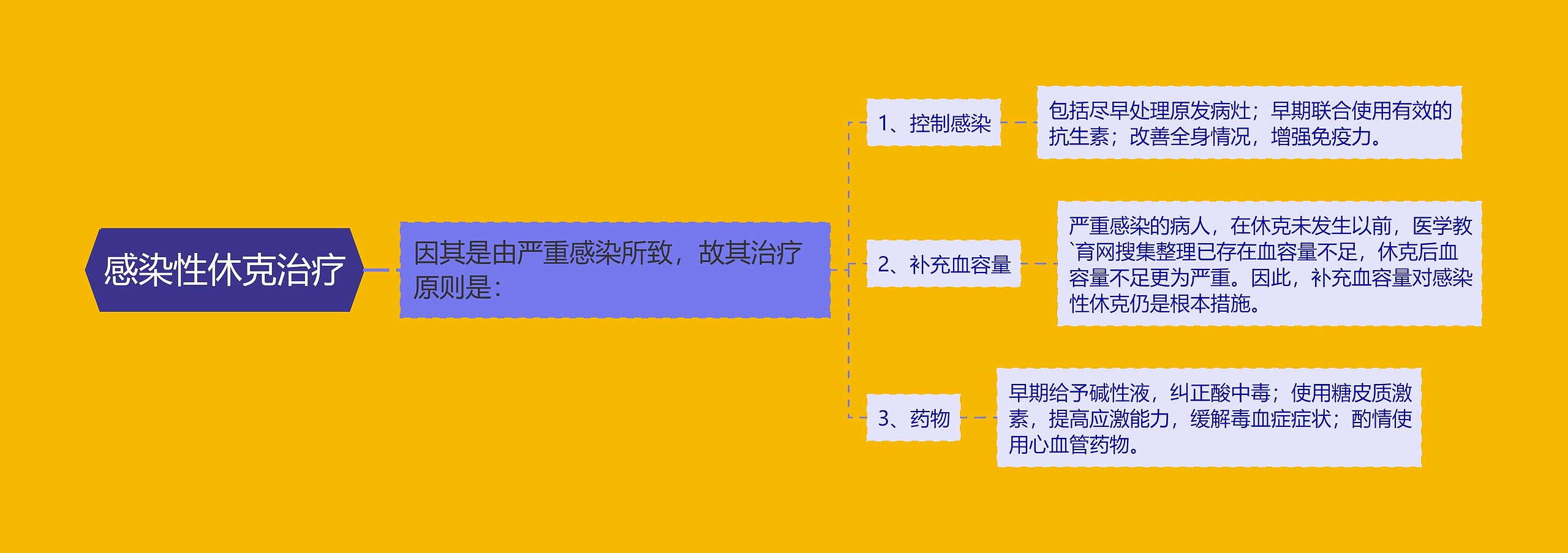 感染性休克治疗思维导图