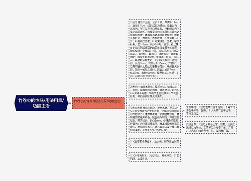 竹卷心的性味/用法用量/功能主治