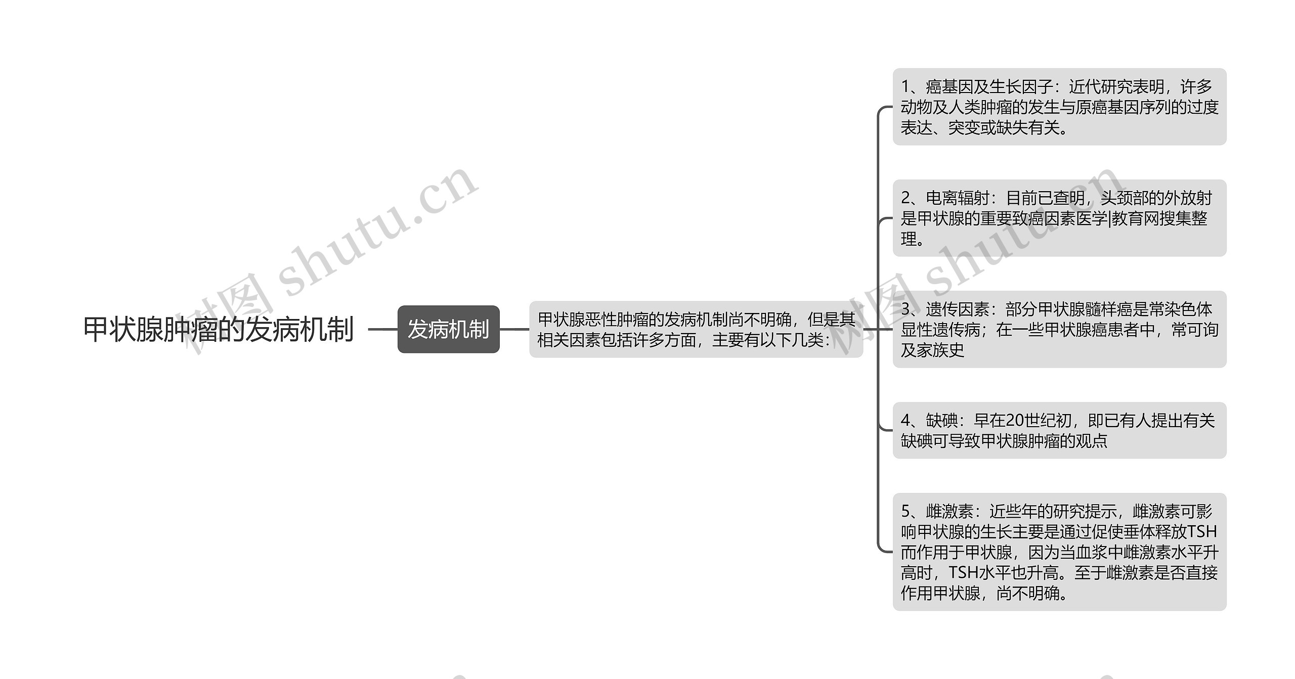 甲状腺肿瘤的发病机制思维导图