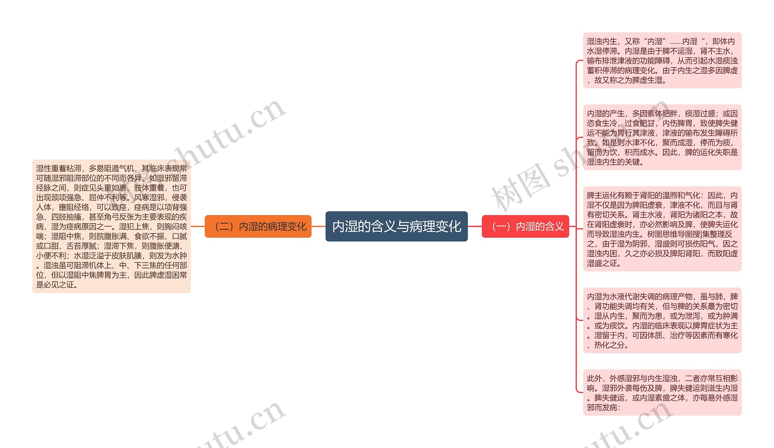 内湿的含义与病理变化思维导图