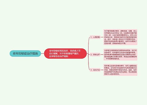 老年抑郁症治疗措施