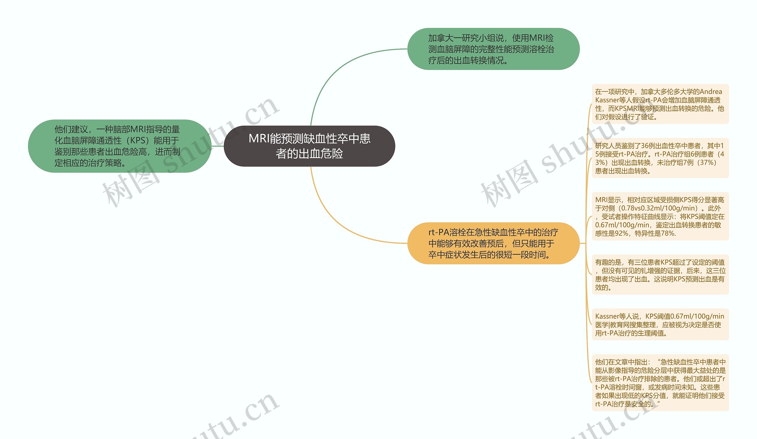 MRI能预测缺血性卒中患者的出血危险思维导图