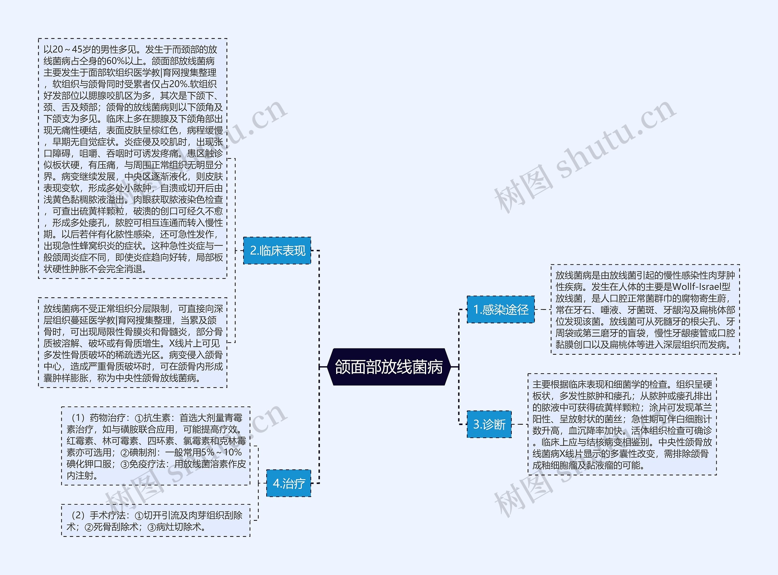 颌面部放线菌病思维导图