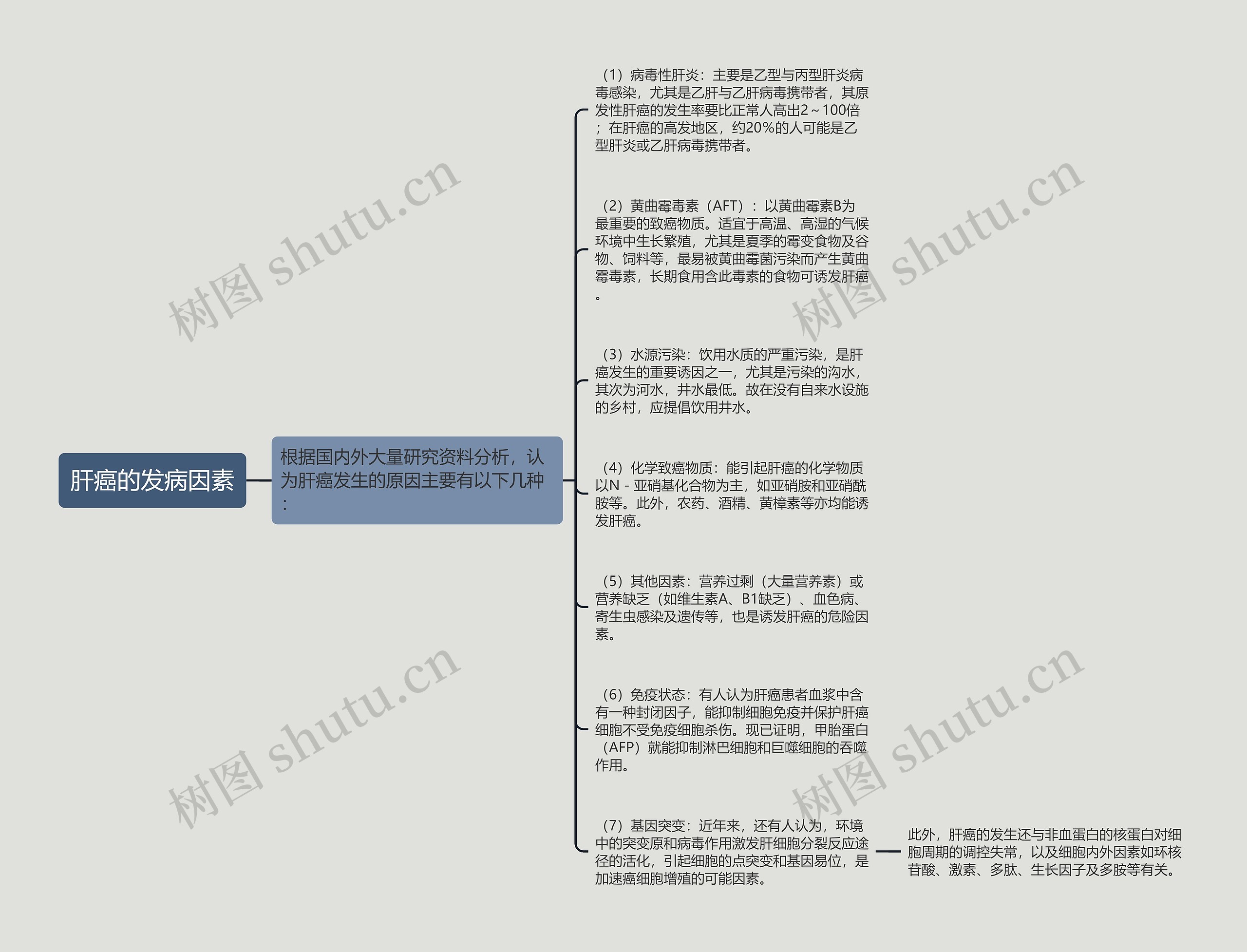 肝癌的发病因素思维导图