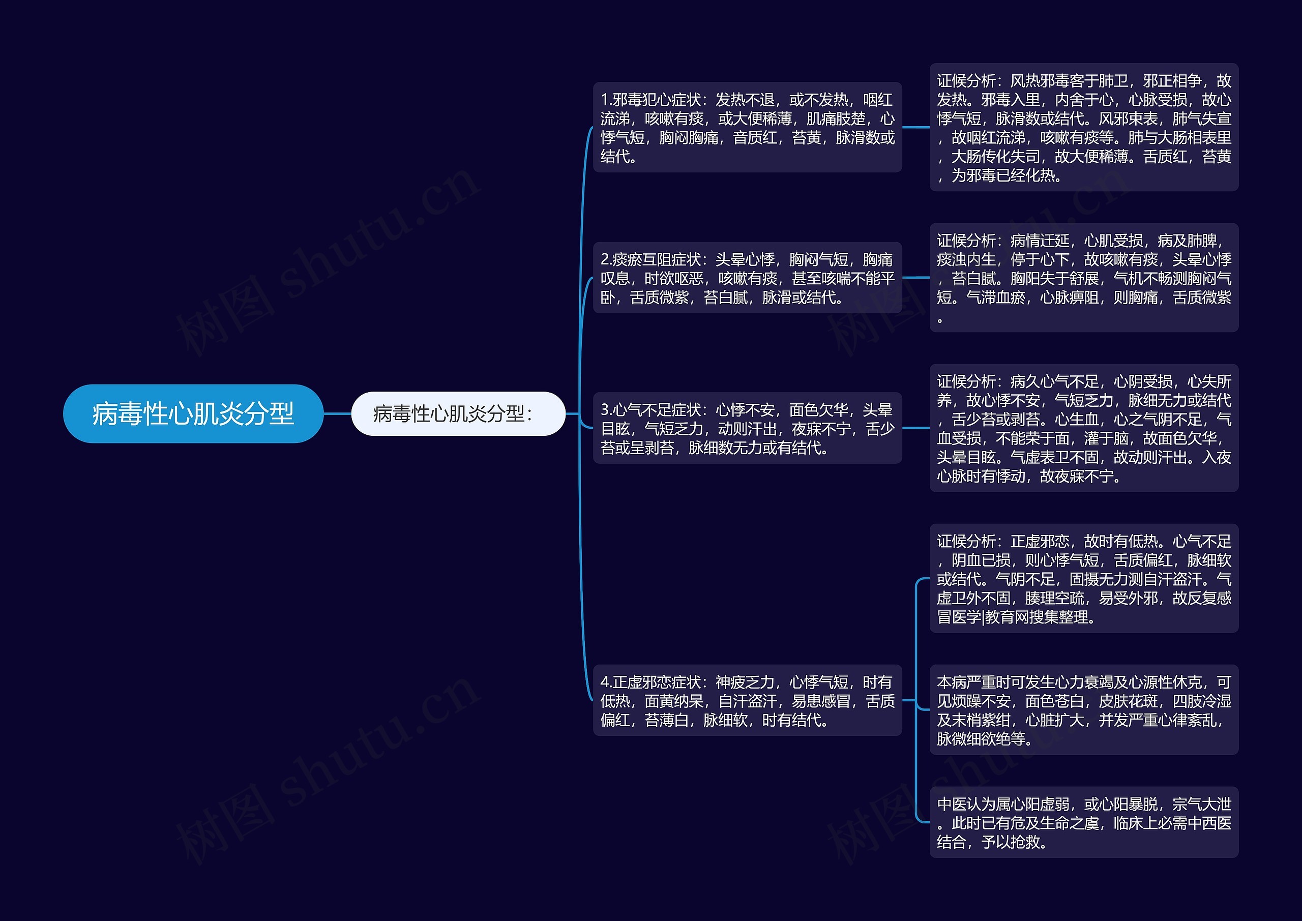 病毒性心肌炎分型思维导图