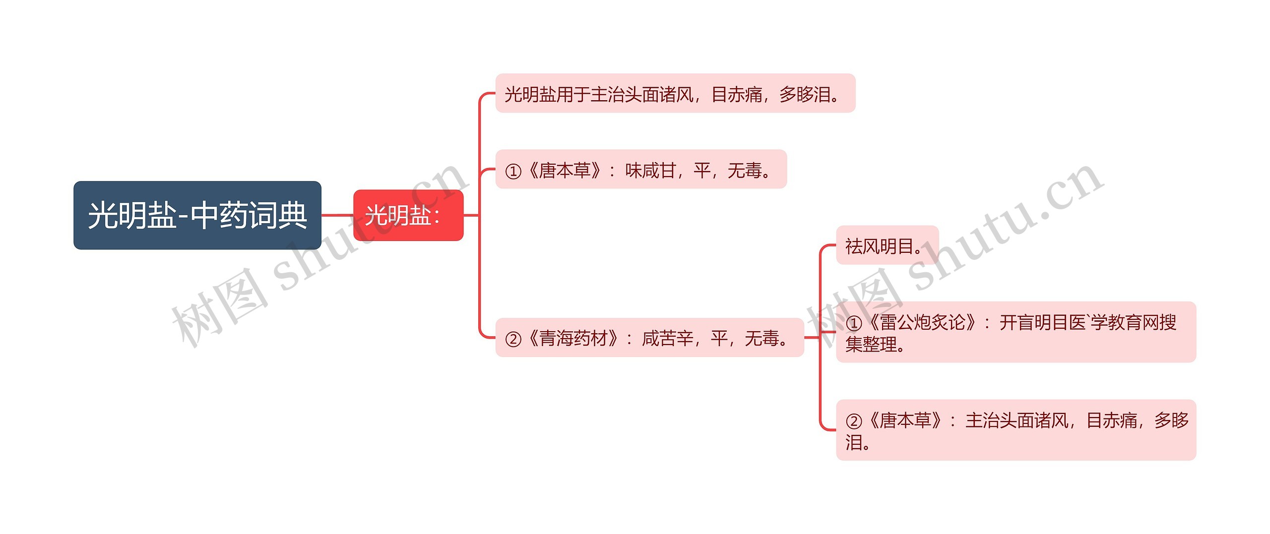 光明盐-中药词典思维导图