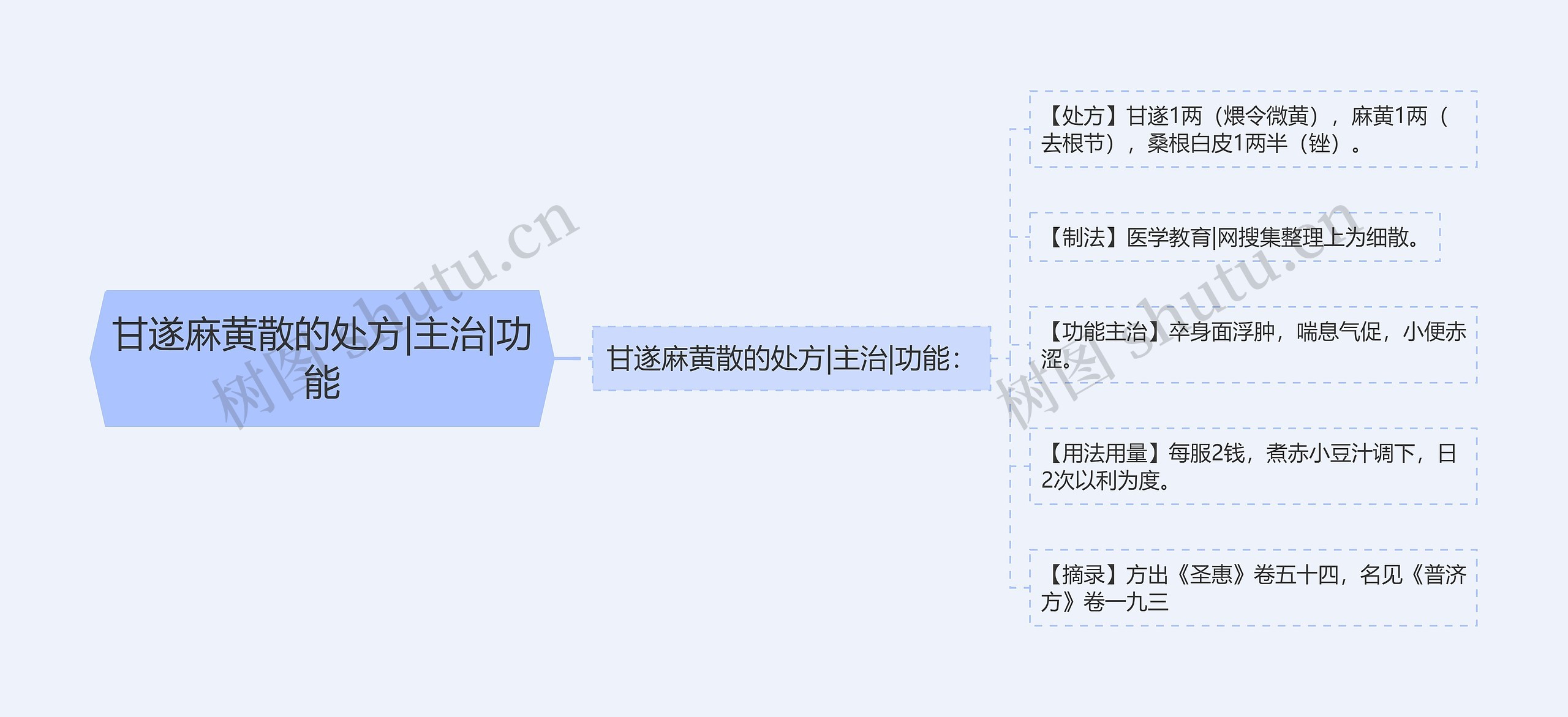 甘遂麻黄散的处方|主治|功能思维导图