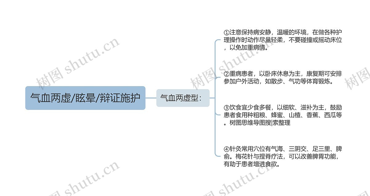 气血两虚/眩晕/辩证施护思维导图_编号p6854885-TreeMind树图