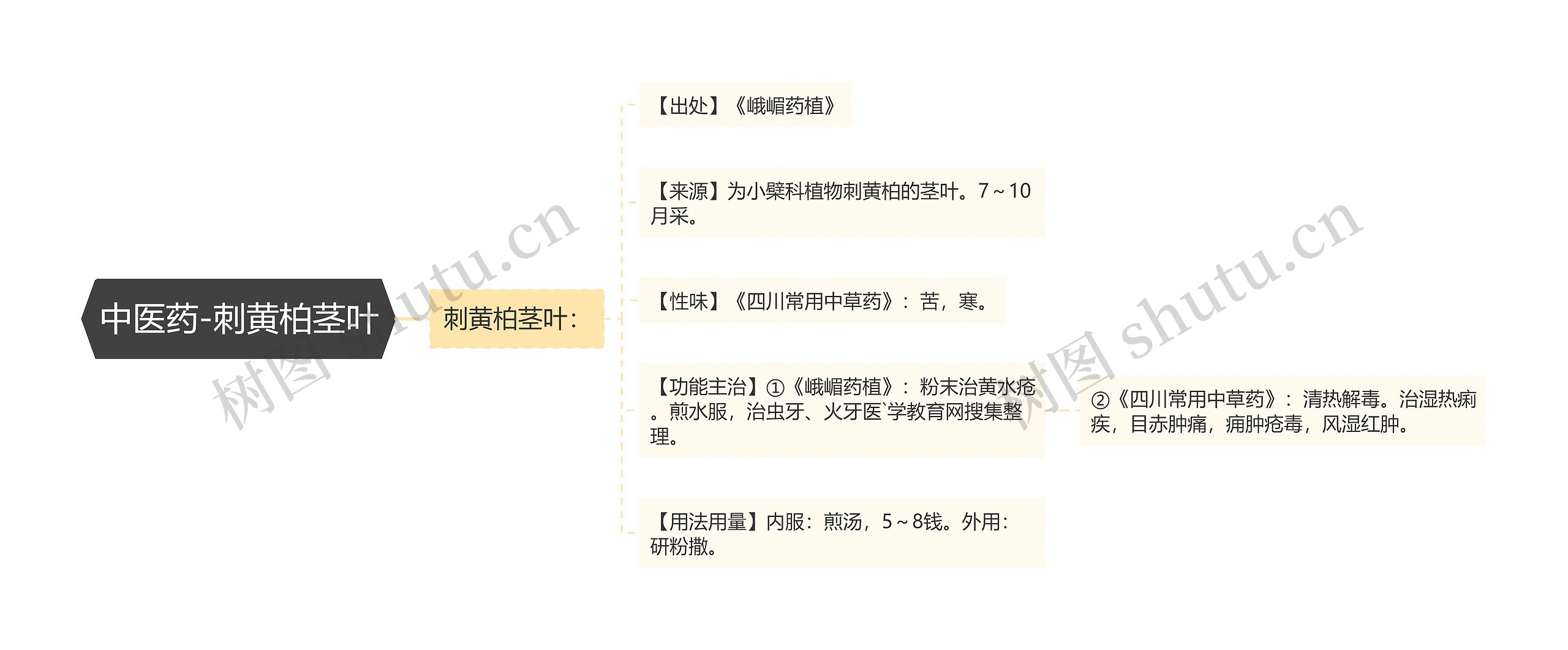 中医药-刺黄柏茎叶思维导图