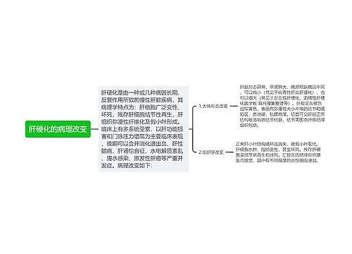 肝硬化的病理改变