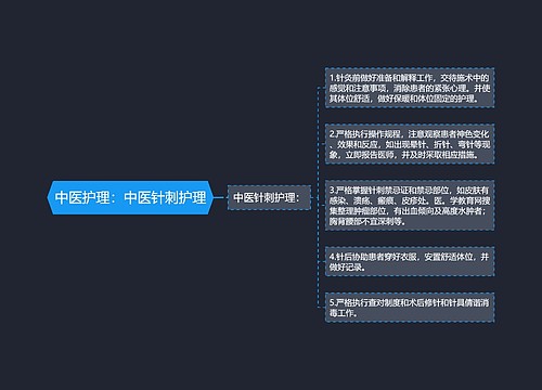 中医护理：中医针刺护理