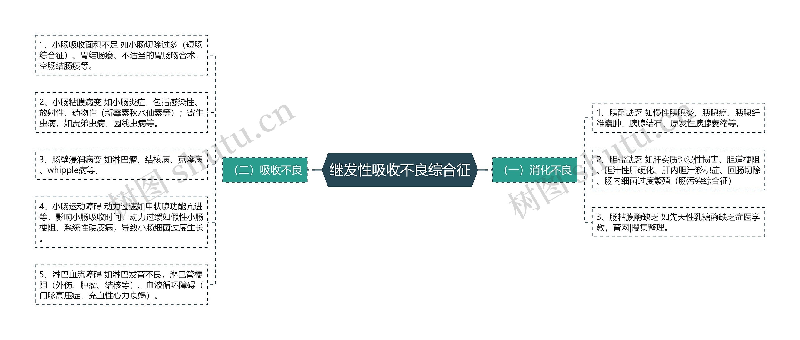 继发性吸收不良综合征思维导图