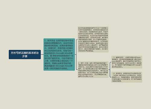 方丝弓矫正器的基本矫治步骤