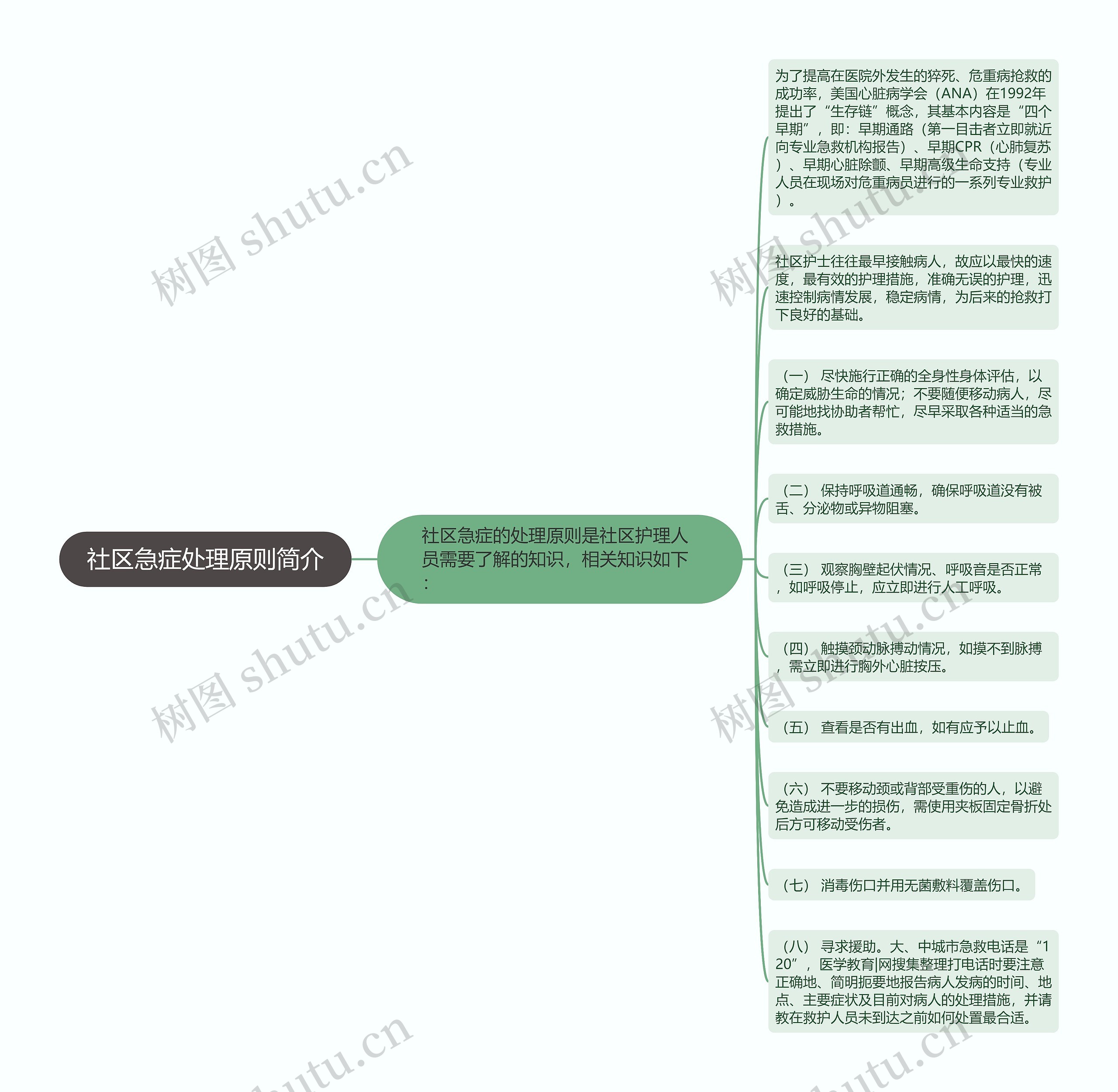 社区急症处理原则简介思维导图