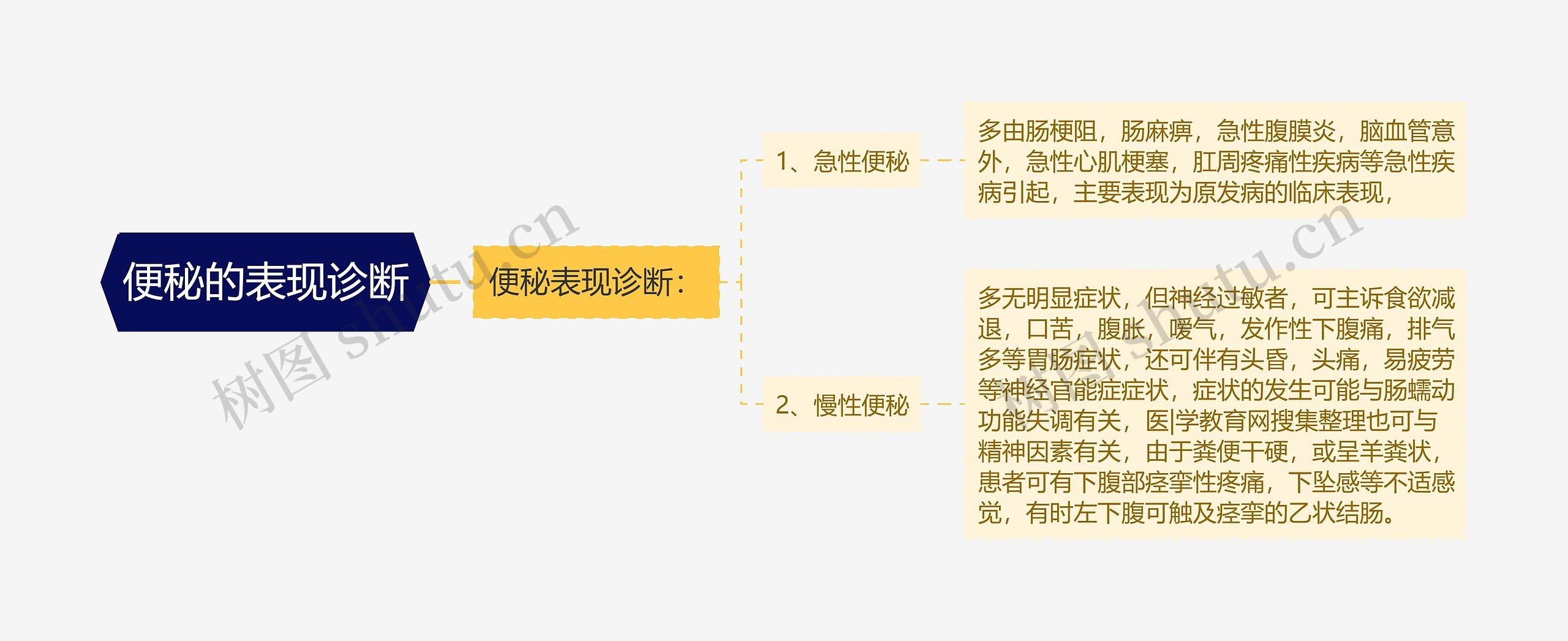 便秘的表现诊断思维导图