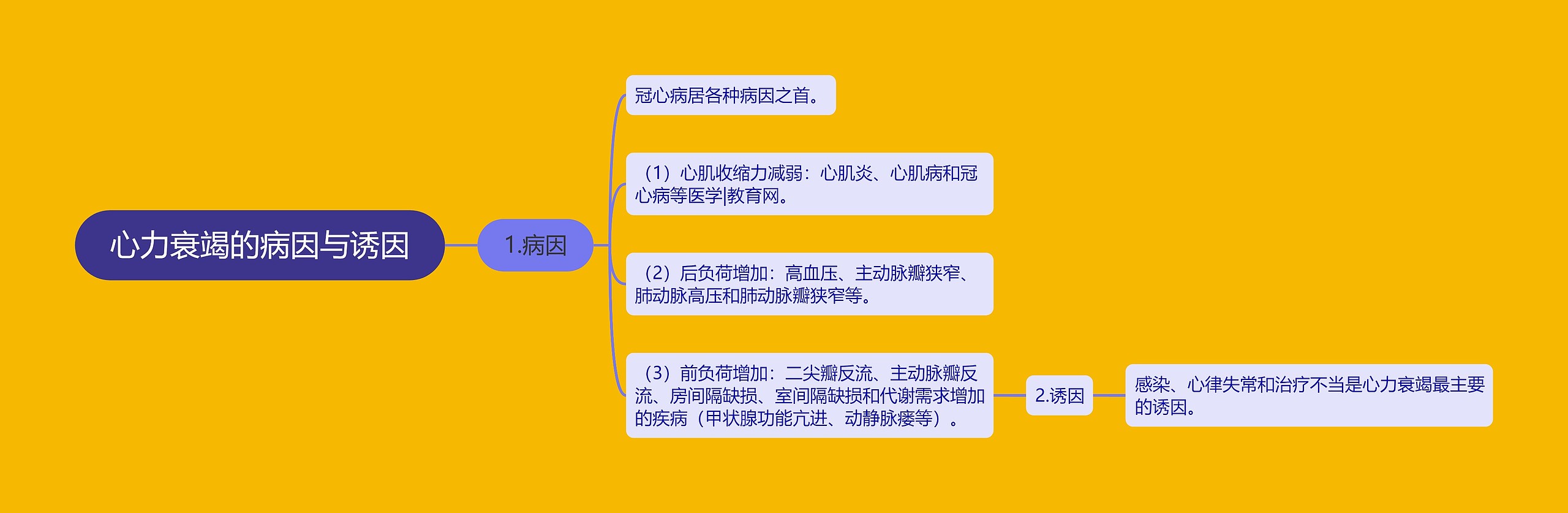 心力衰竭的病因与诱因思维导图