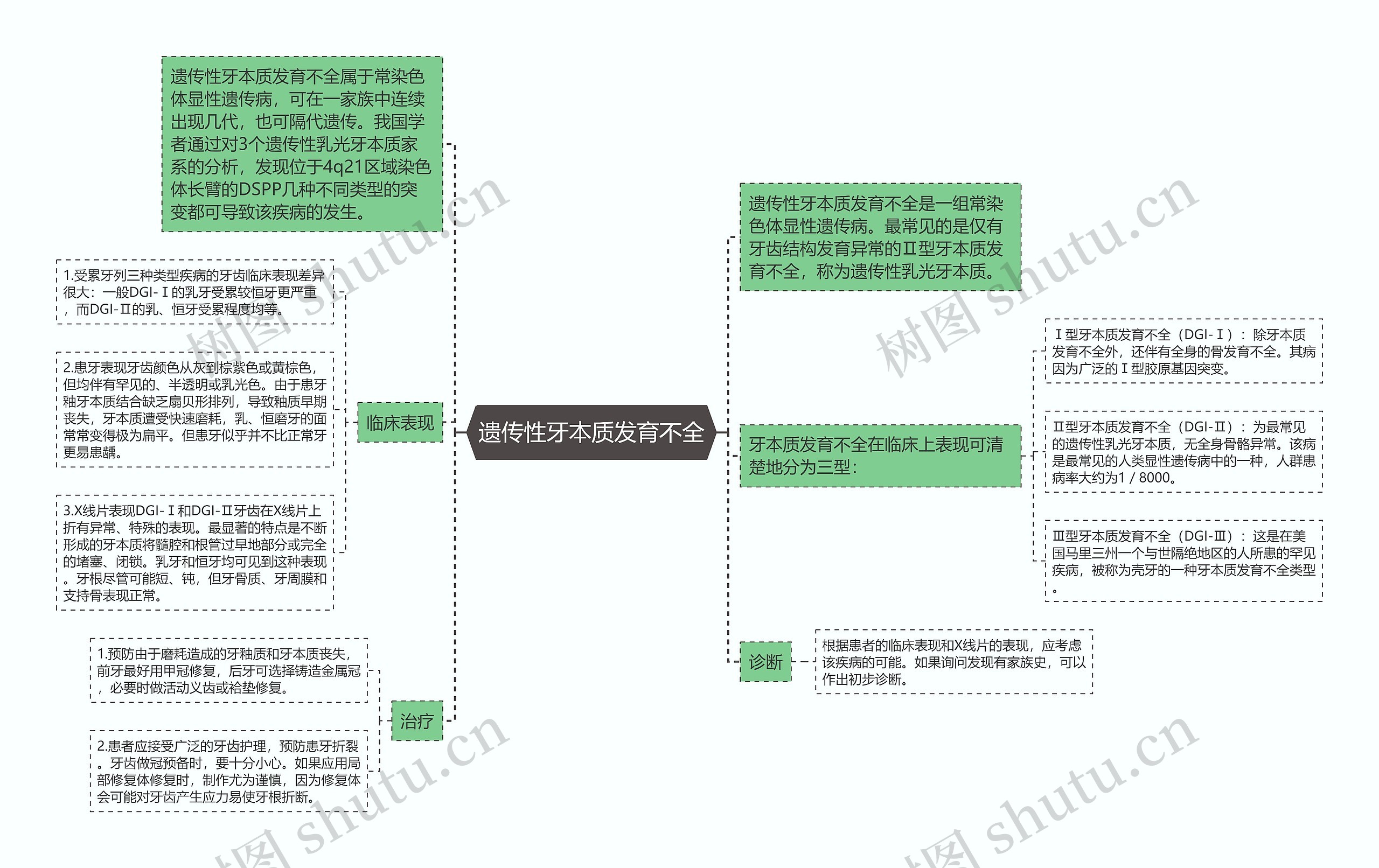 遗传性牙本质发育不全思维导图