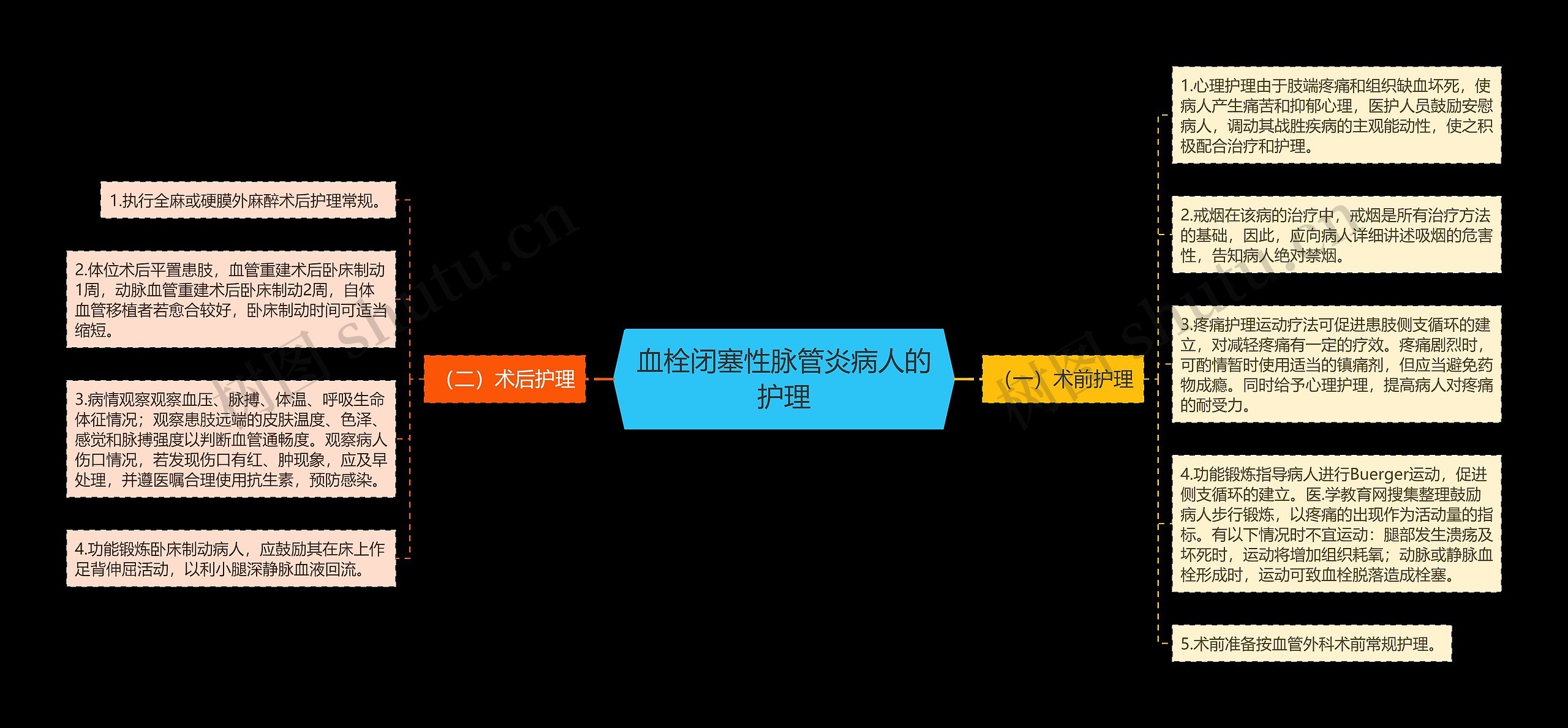 血栓闭塞性脉管炎病人的护理思维导图