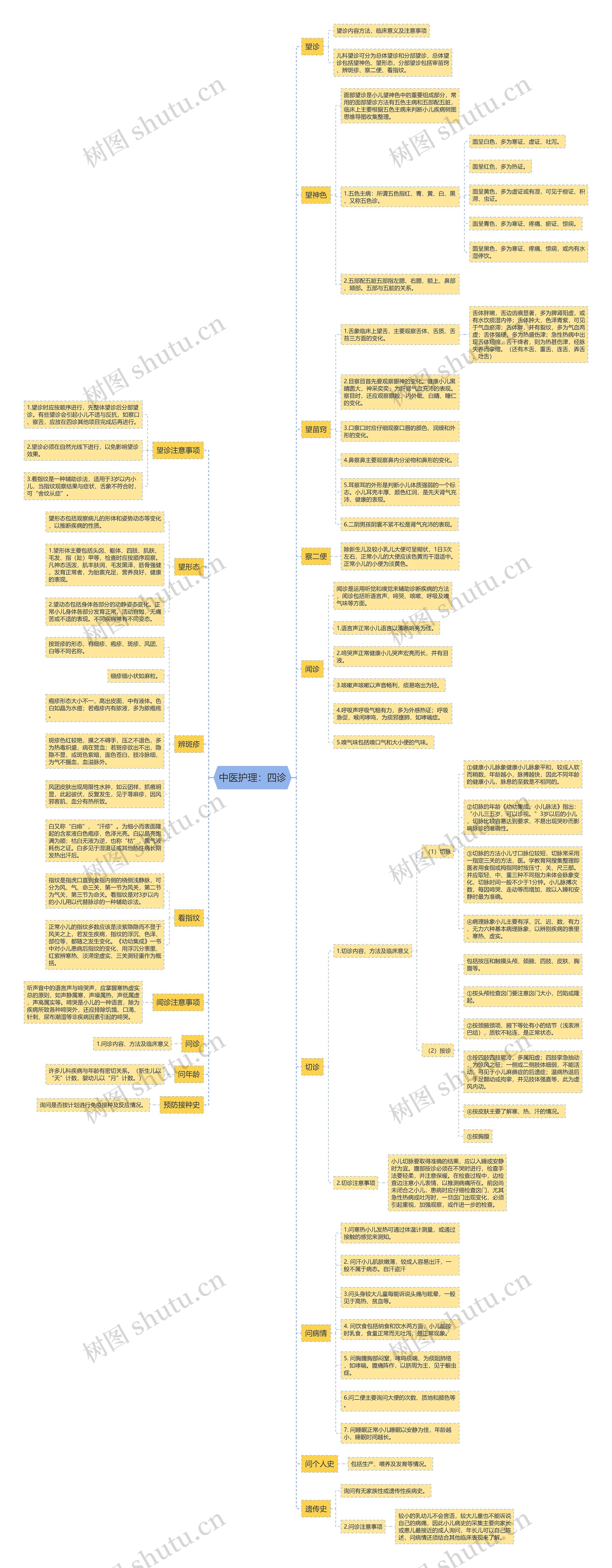 中医护理：四诊思维导图
