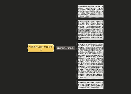 中医黄体功能不全性不孕症