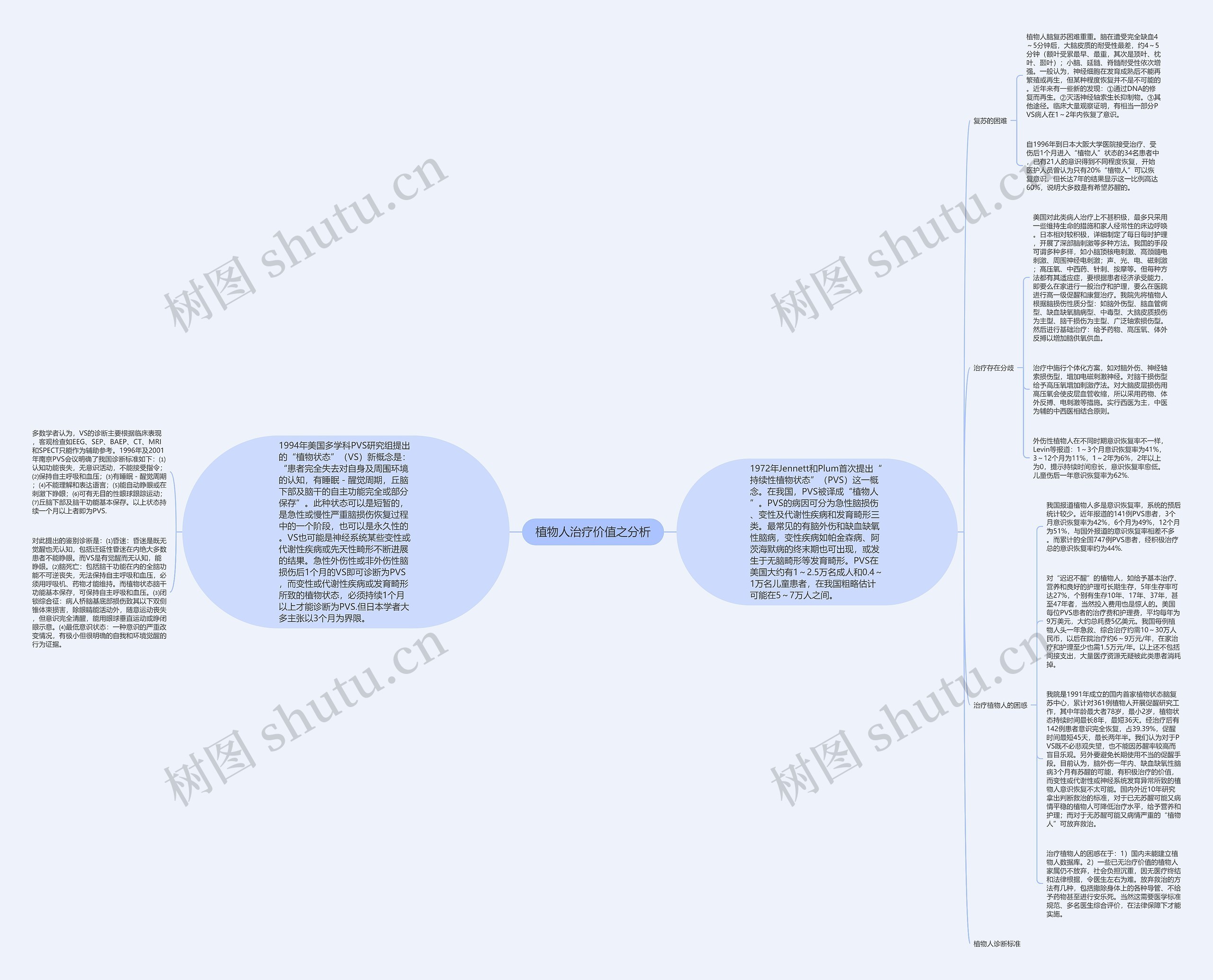 植物人治疗价值之分析思维导图