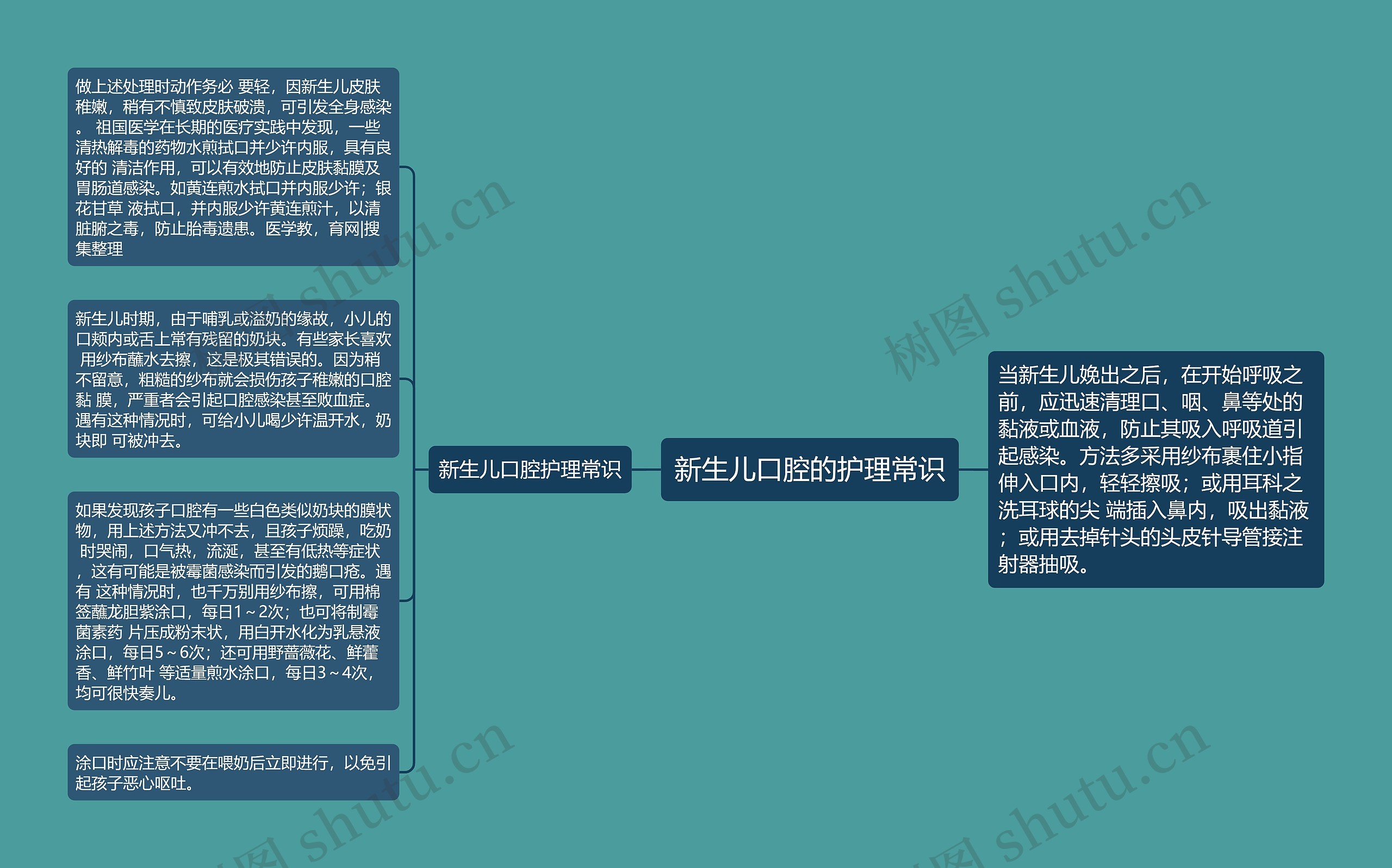 新生儿口腔的护理常识思维导图