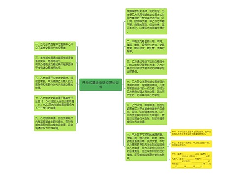 开放式基金电话交易协议书