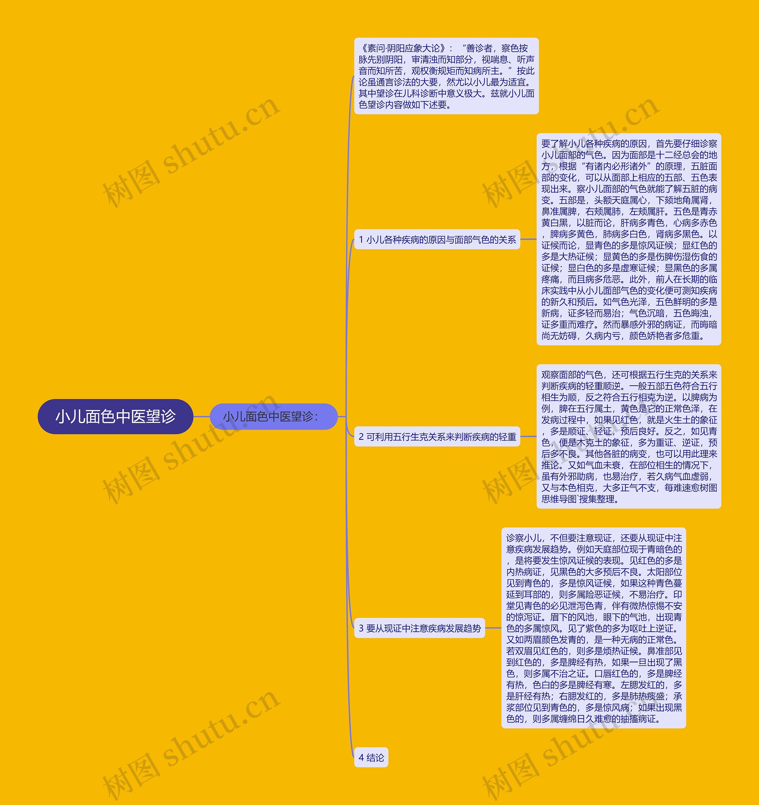 小儿面色中医望诊思维导图