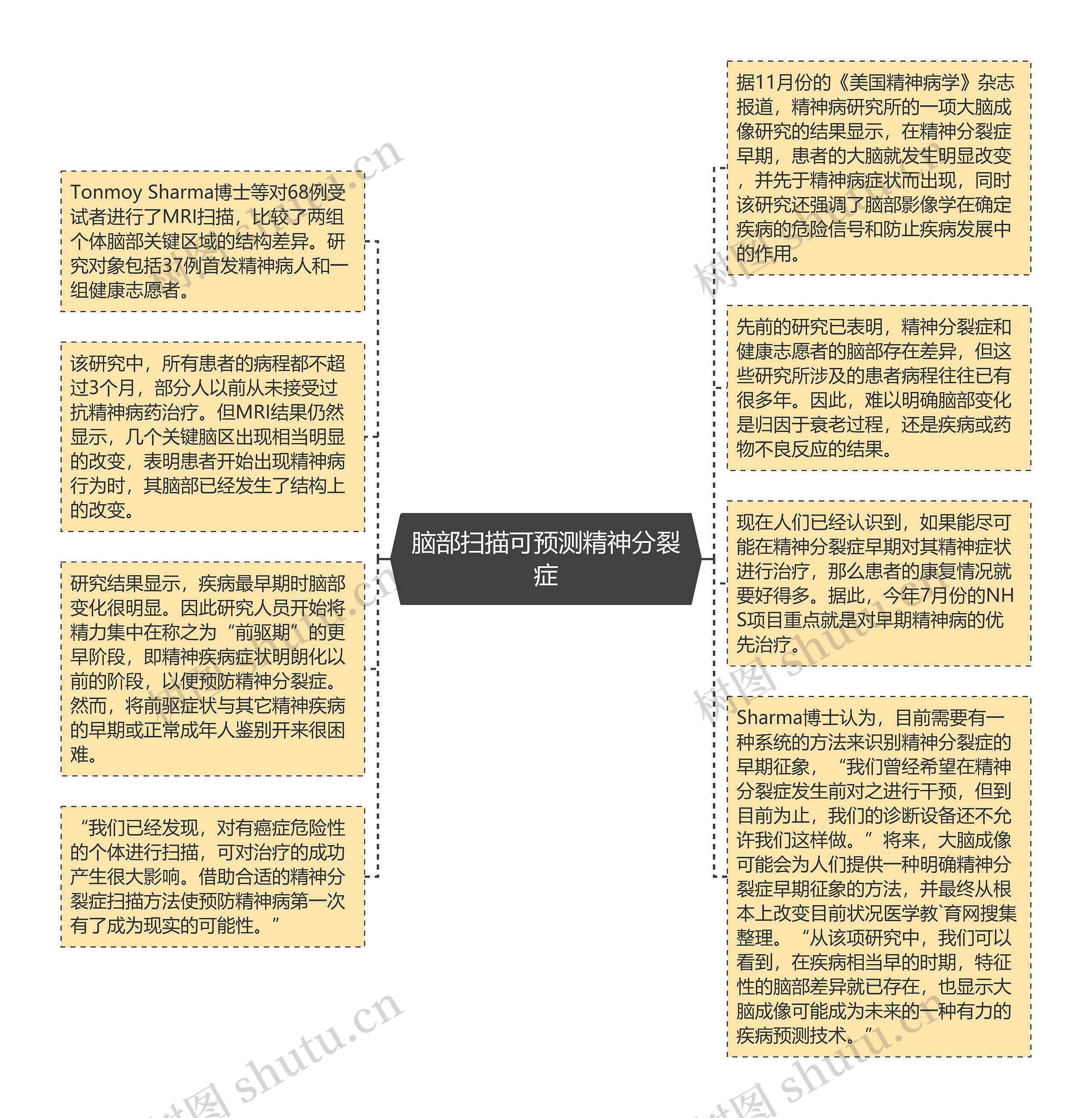 脑部扫描可预测精神分裂症思维导图