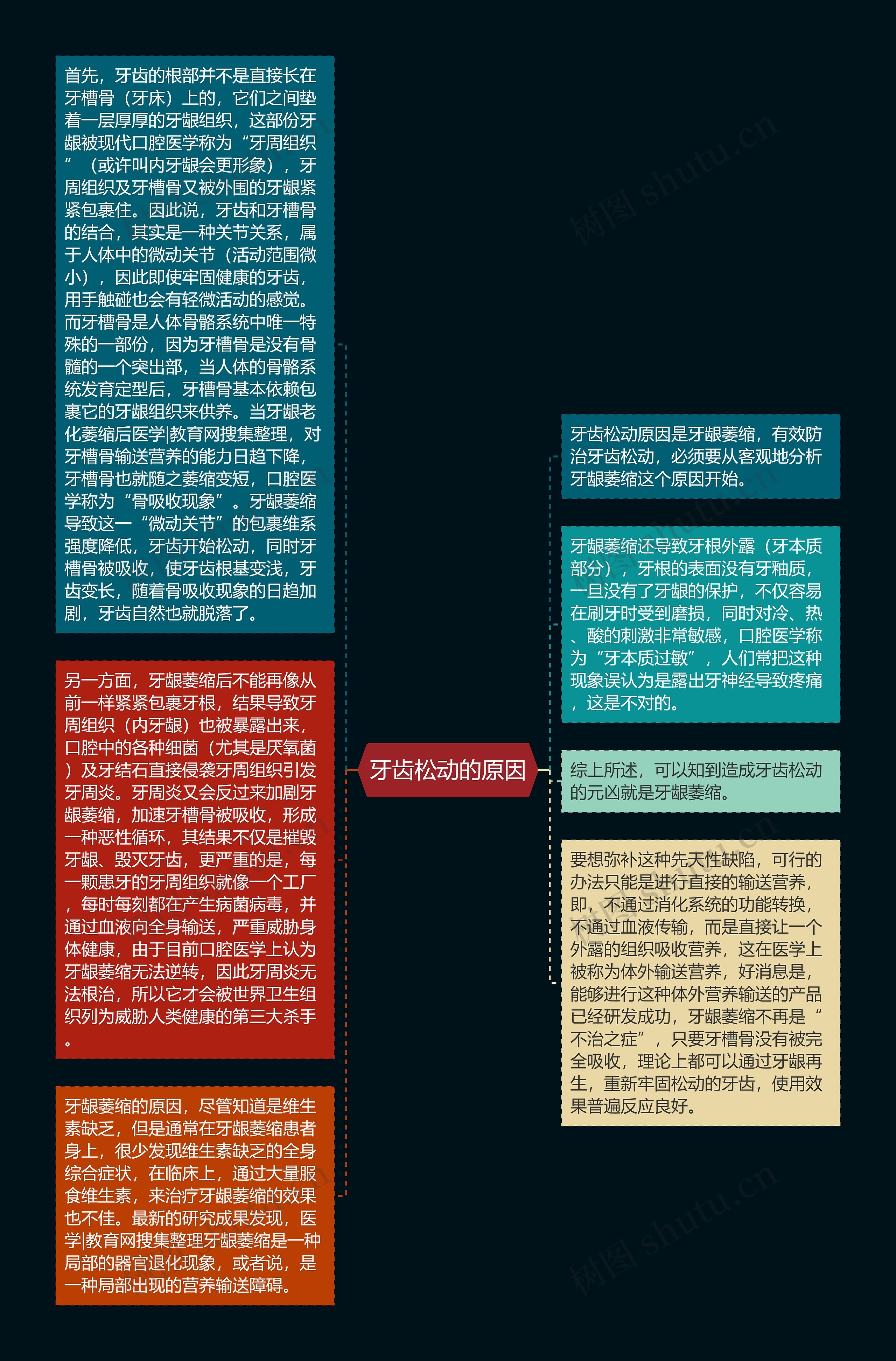 牙齿松动的原因思维导图